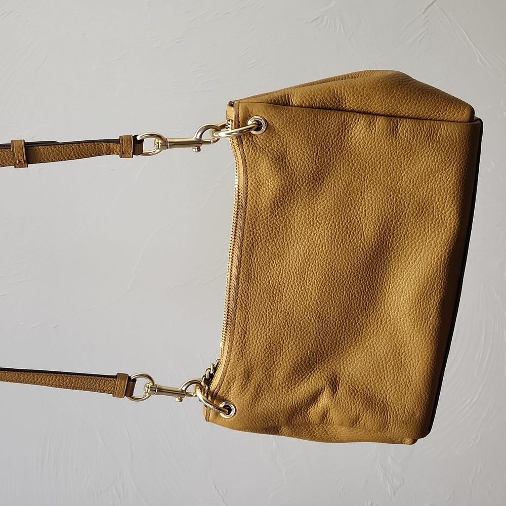 Coach Cognac Pebble Leather Crossbody Bag With Adjustable Strap. - Picture 4 of 6